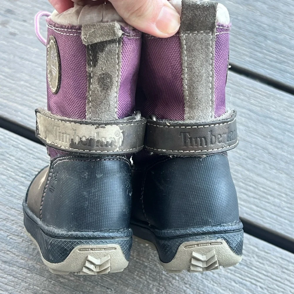 Timberland Waterproof Purple and Black Winter Snow Boots